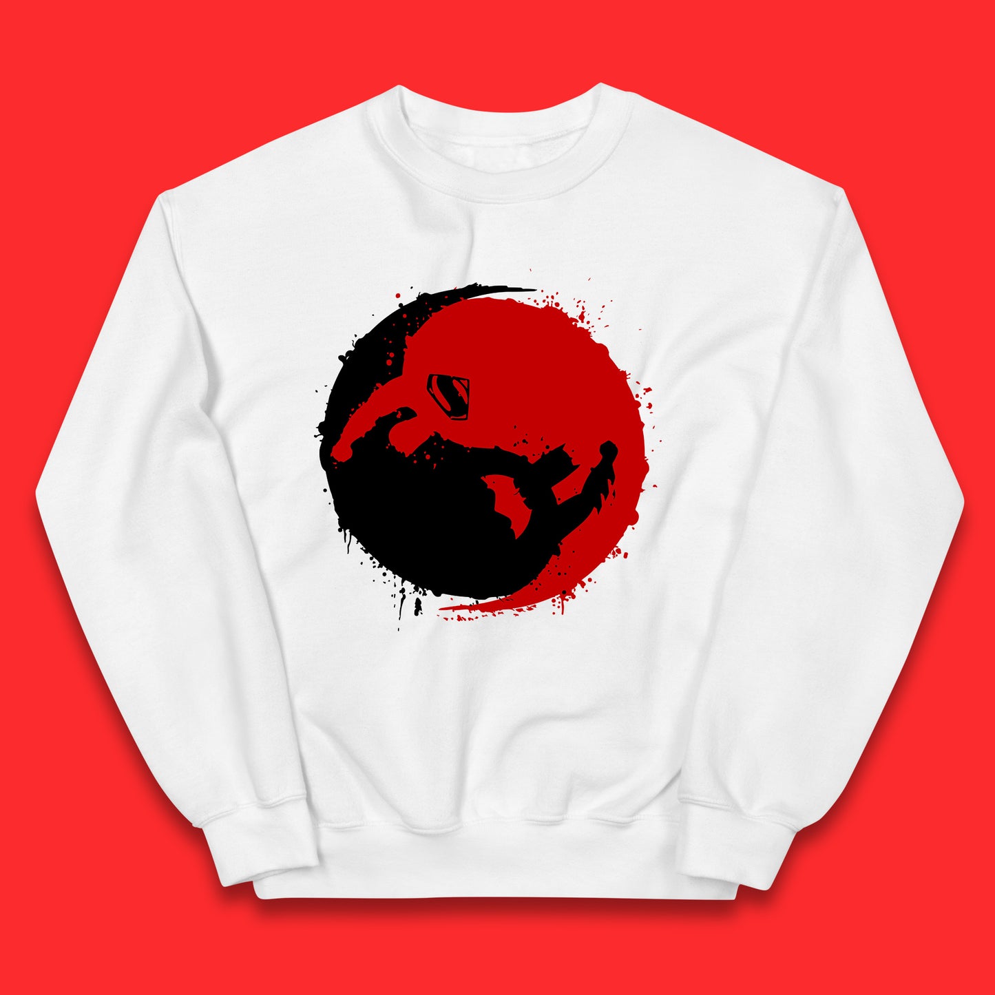 Dc Comics American Superheros Superman And Batman Fictional Movie Character Anime Yin Yang Spoof Kids Jumper