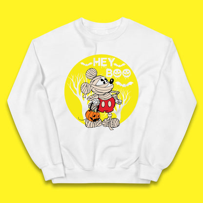 Hey Boo Disney Halloween Mickey Mouse Mummy Trick Or Treat Spooky Vibes Kids Jumper