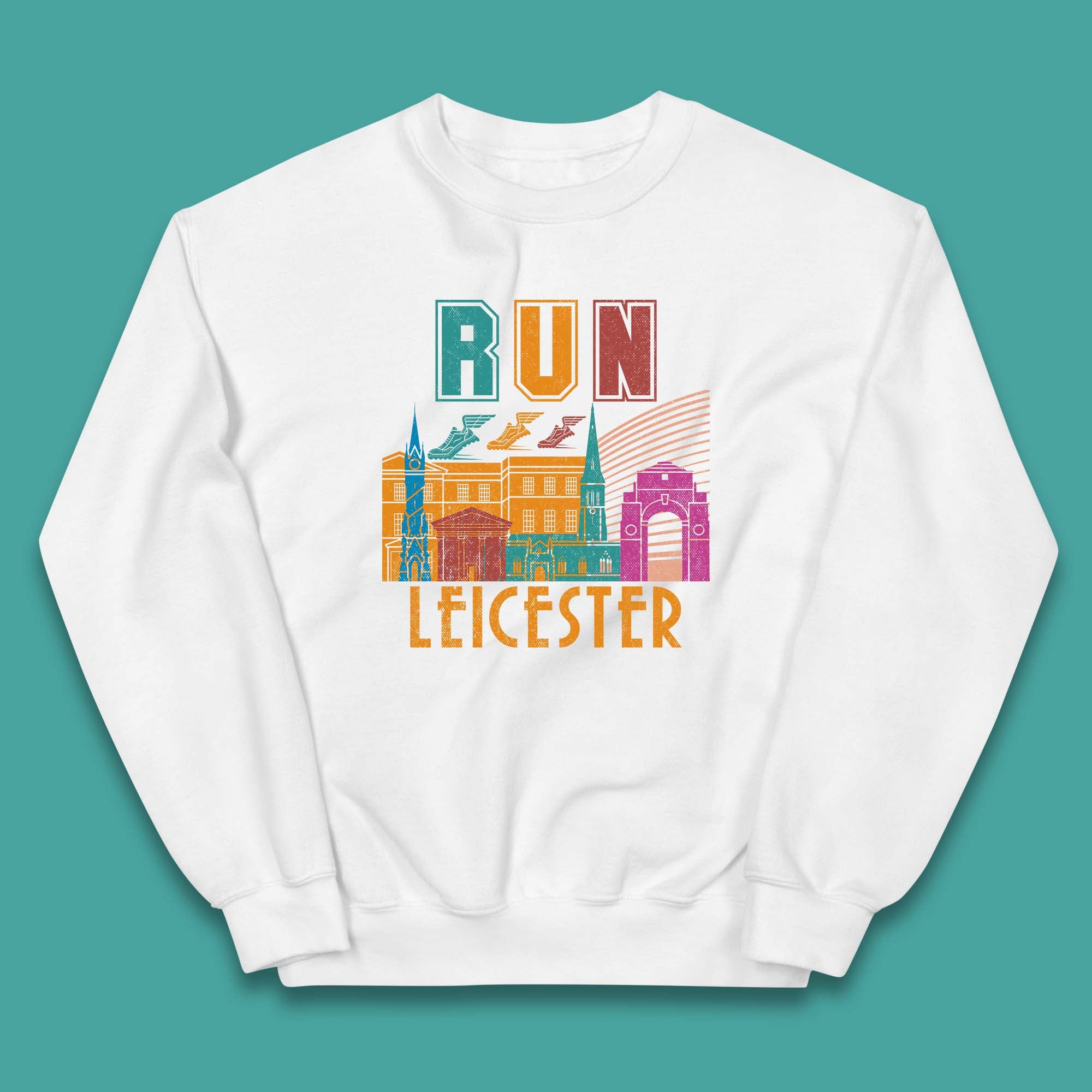 Run Leicester Festival Leicester Skyline Souvenir Race Leicester Running Kids Jumper