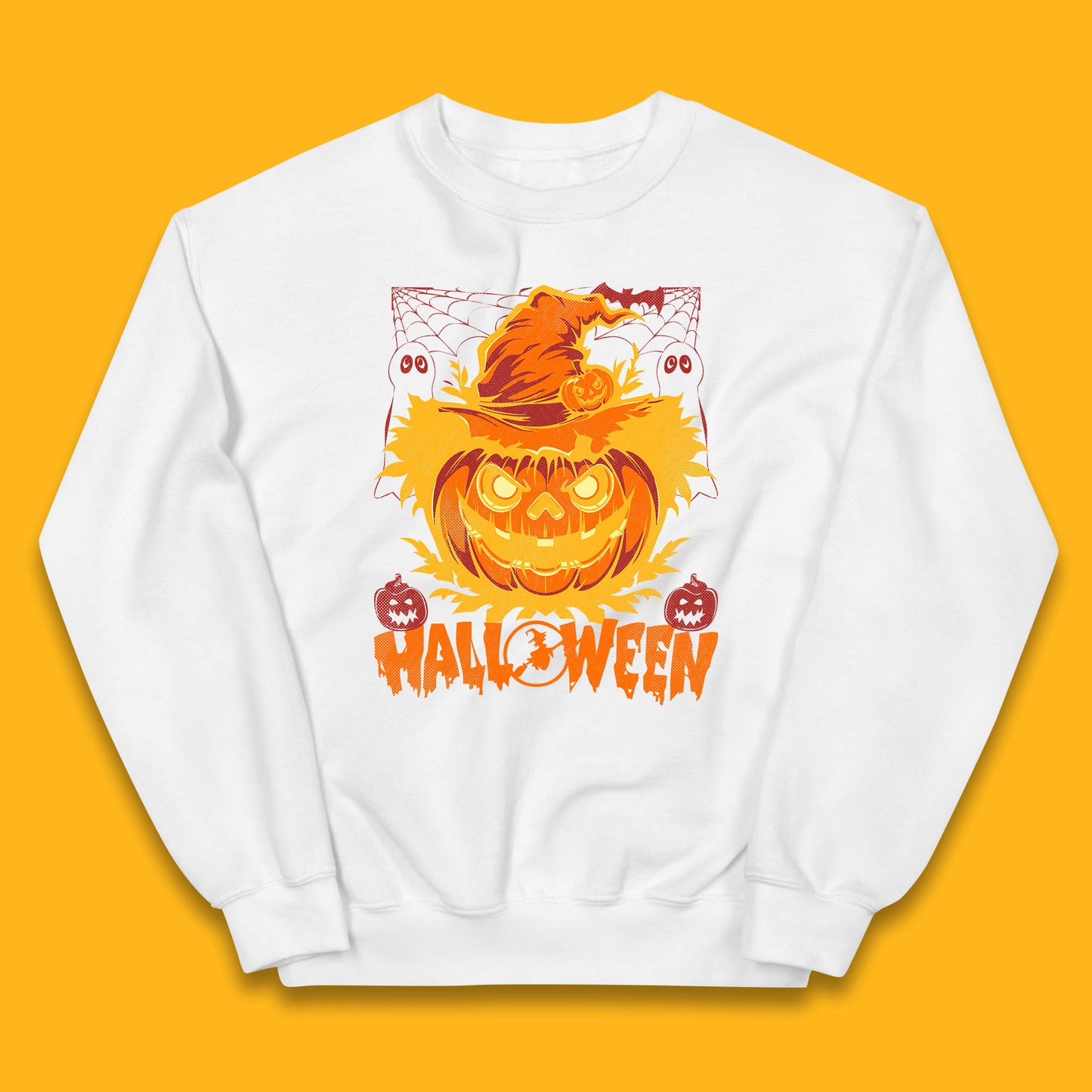 Halloween Scary Pumpkin Face Jack O Lantern Horror Halloween Night Kids Jumper