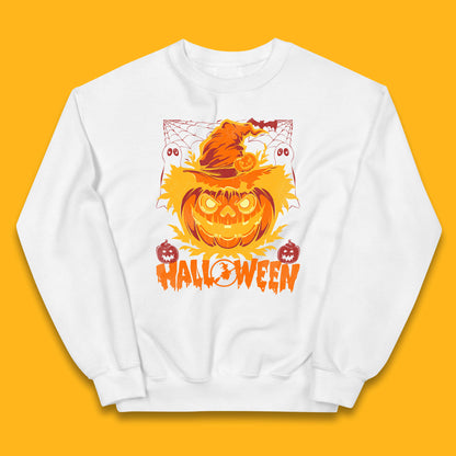 Halloween Scary Pumpkin Face Jack O Lantern Horror Halloween Night Kids Jumper