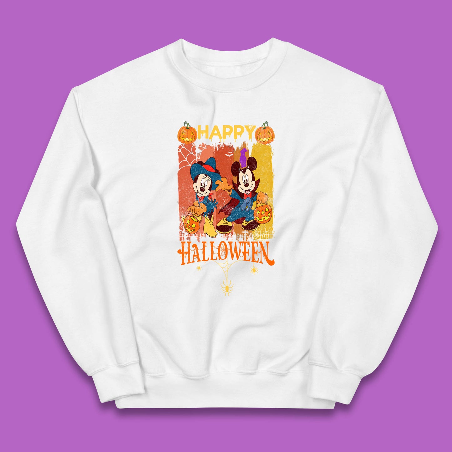 Happy Halloween Disney Witch Mickey Mouse Minnie Mouse Horror Scary Disneyland Trip Kids Jumper