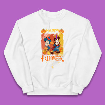 Happy Halloween Disney Witch Mickey Mouse Minnie Mouse Horror Scary Disneyland Trip Kids Jumper