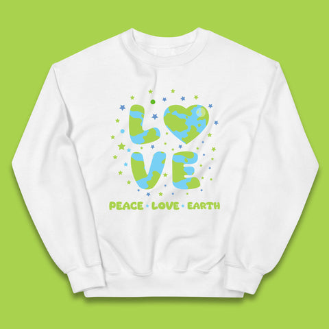 Peace Love Earth Environmental Climate Change Save The Earth Kids Jumper
