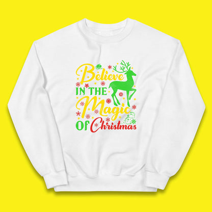 believe in the magic of christmas reindeer jumper