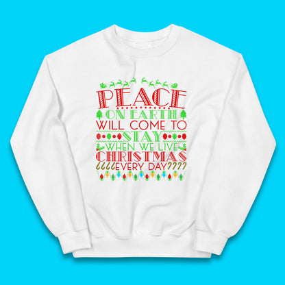peace on earth christmas quote jumper
