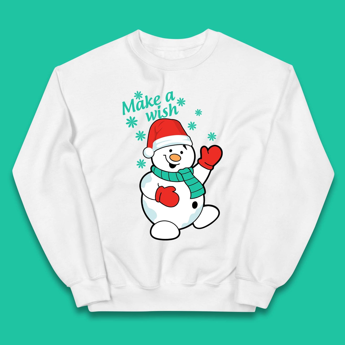 Make A Wish Snowman Christmas Kids Jumper