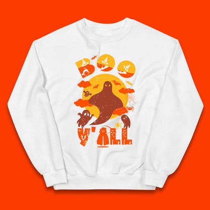 Halloween Boo Y'all Hey Boo Funny Spooky Halloween Party Kids Jumper