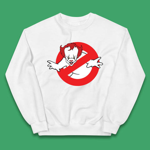 The Real Ghostbusters No Ghost Halloween IT Pennywise Clown Movie Mashup Parody Kids Jumper