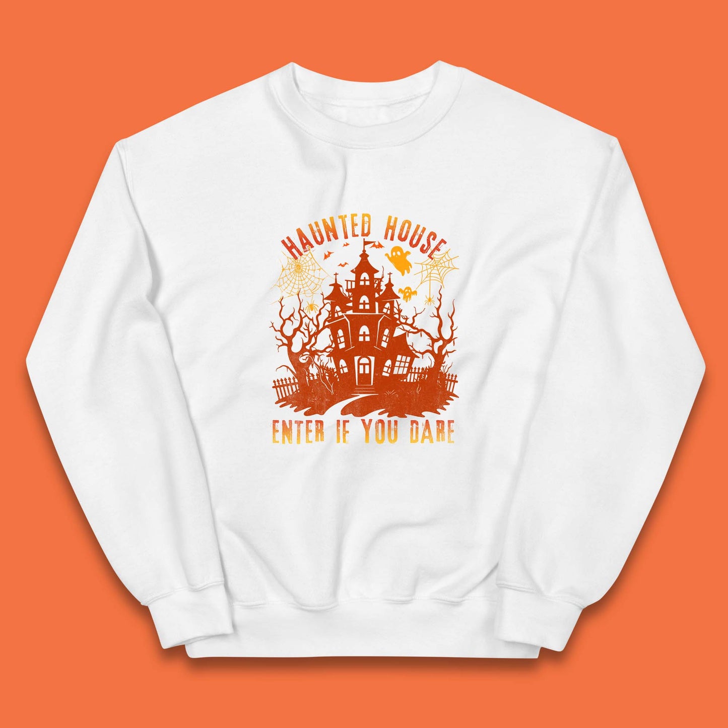 Haunted House Enter If You Dare Scary Halloween Nightmare House Spooky Season Halloween Party Kids Jumper
