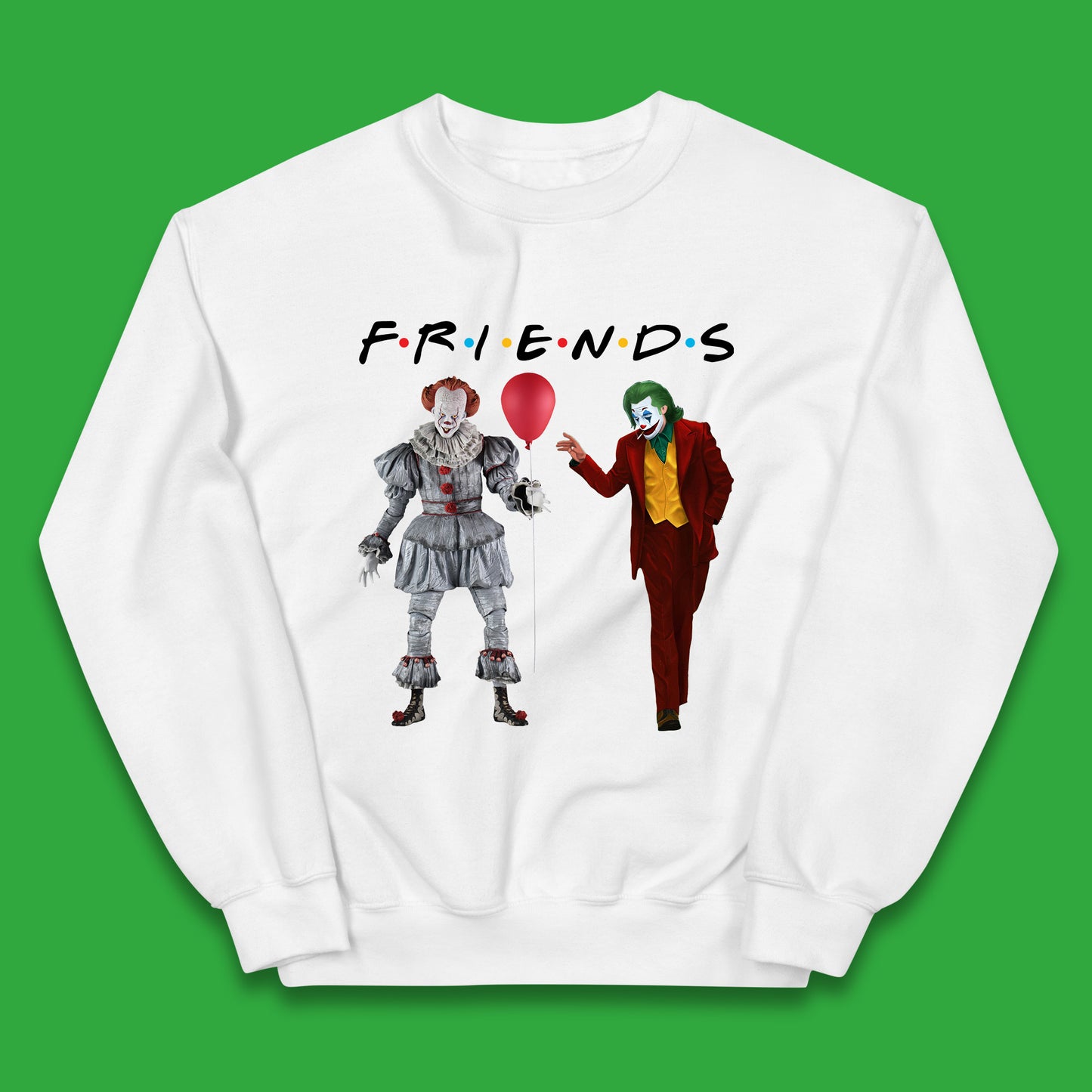 IT Pennywise Clown And Joker Friends Inspired Horror Scary Halloween Movie Characters Kids Jumper