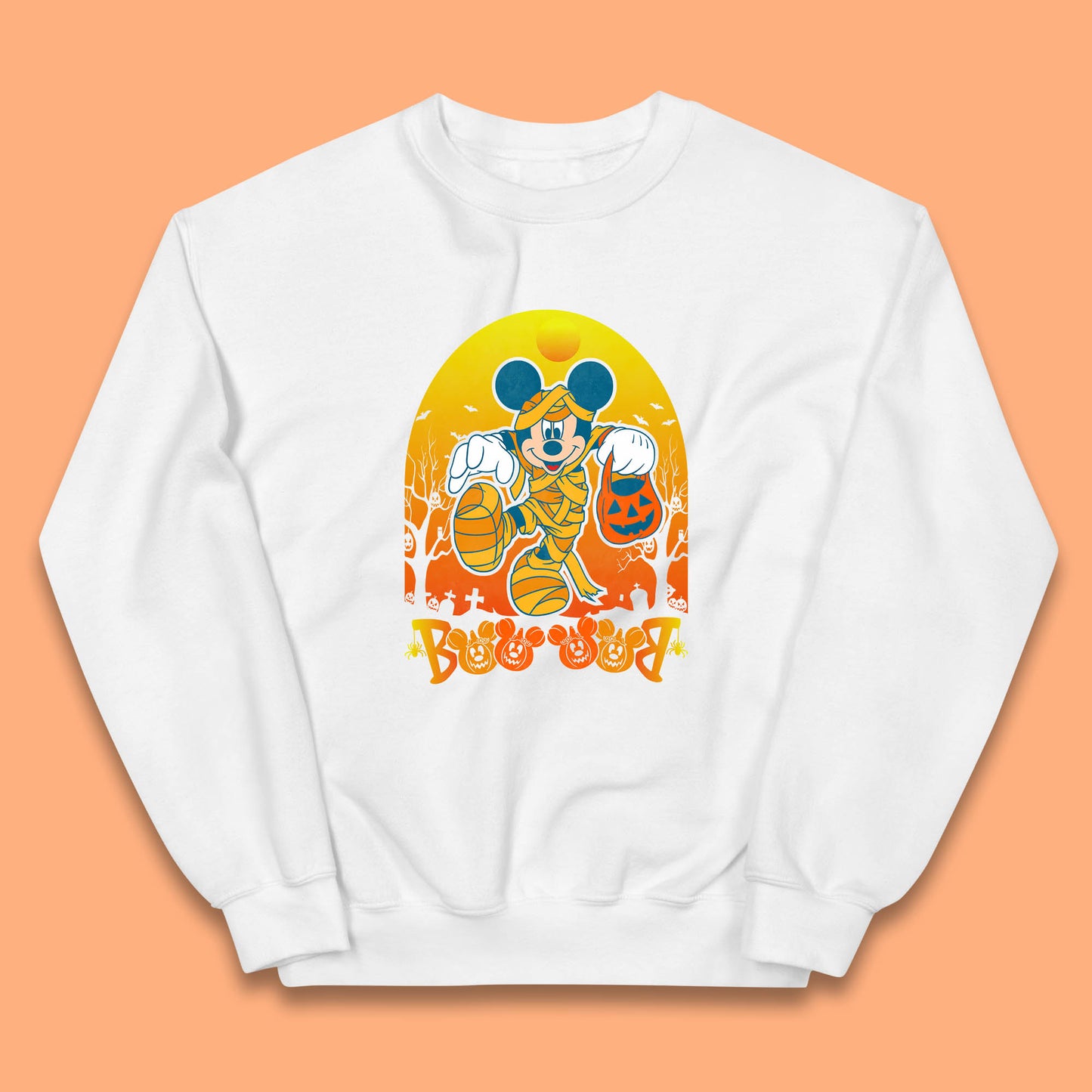 Disney Halloween Boo Mummy Mickey Mouse Horror Scary Disneyland Trip Kids Jumper