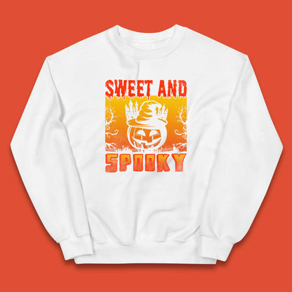 Sweet And Spooky Happy Halloween Witch Hat Pumpkin Horror Scary Season Kids Jumper