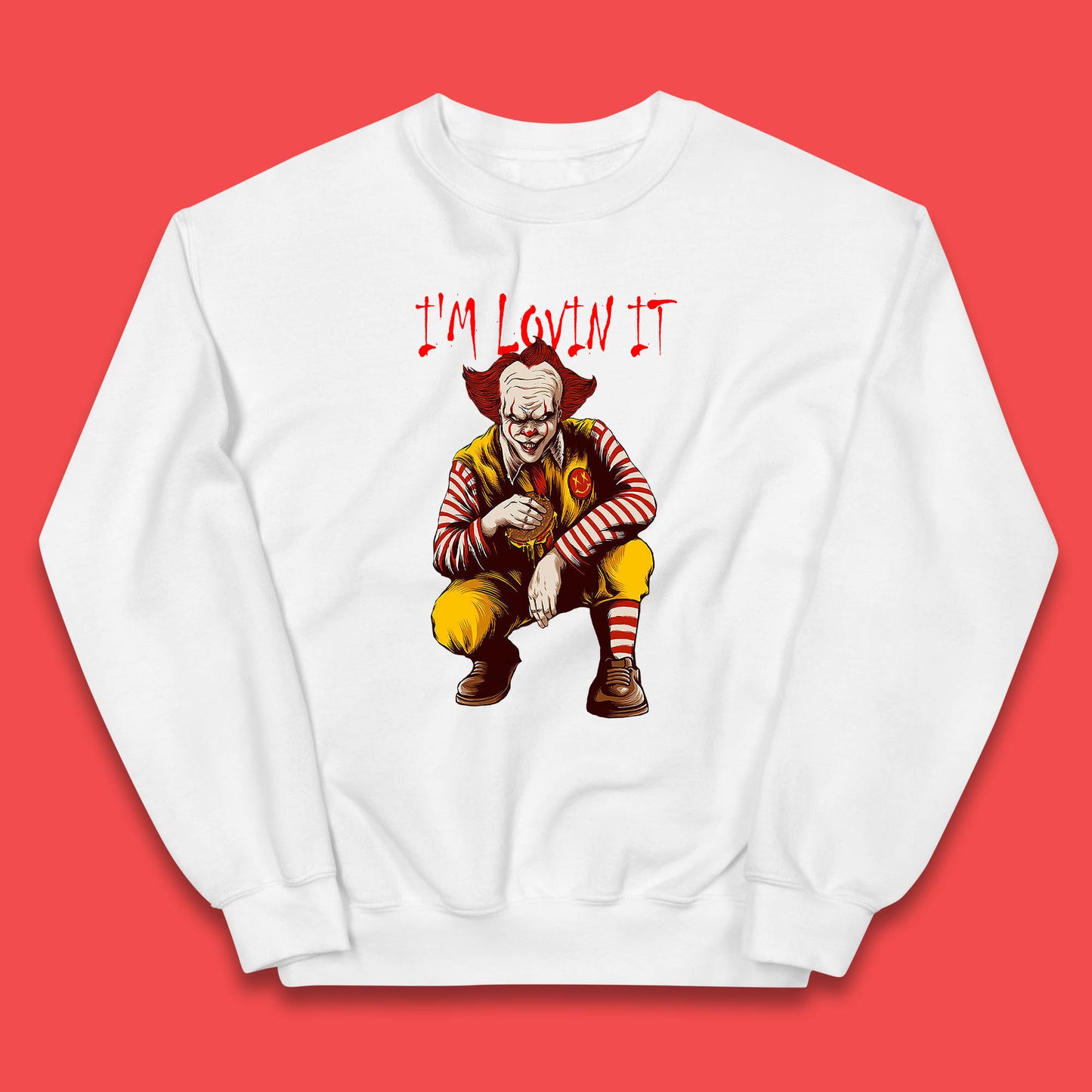 I'm Loven It Pennywise Clown Halloween IT Pennywise Clown Horror Movie Fictional Character Kids Jumper
