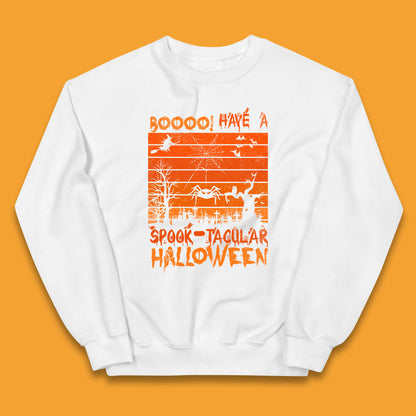 Booo Have A Spook Tacular Halloween Graveyards With Dead Tree Horror Scary Kids Jumper