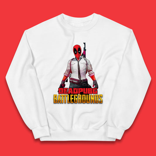Deadpubg Battlegrounds Deadpool FPS Comic PUBG PlayerUnknown'S Battlegrounds Inspired Parody Gaming Kids Jumper