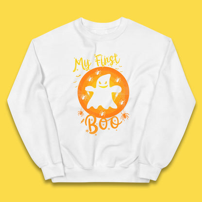 My First Boo Halloween Funny Boo Ghost Horror Scary Creepy Season Kids Jumper