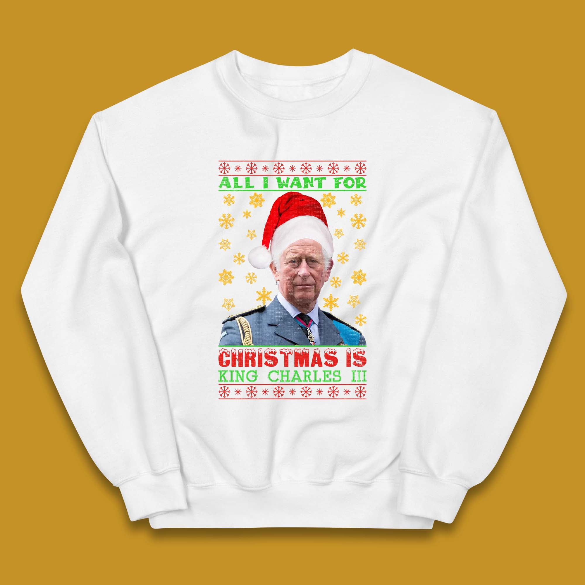 Want King Charles III For Christmas Kids Jumper