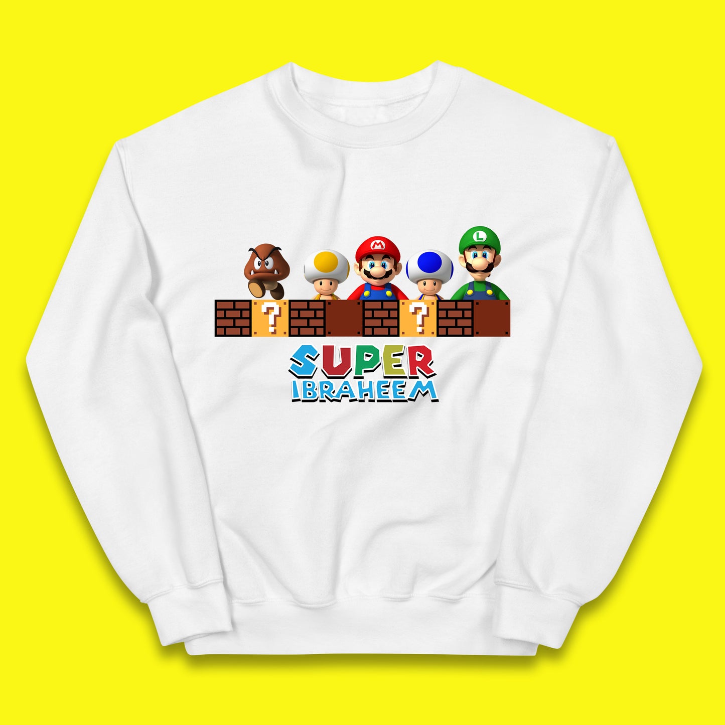 Personalised Super Mario Game Series Your Name Mario Bros Luigi Toad Mega Goomba Mario Kids Jumper