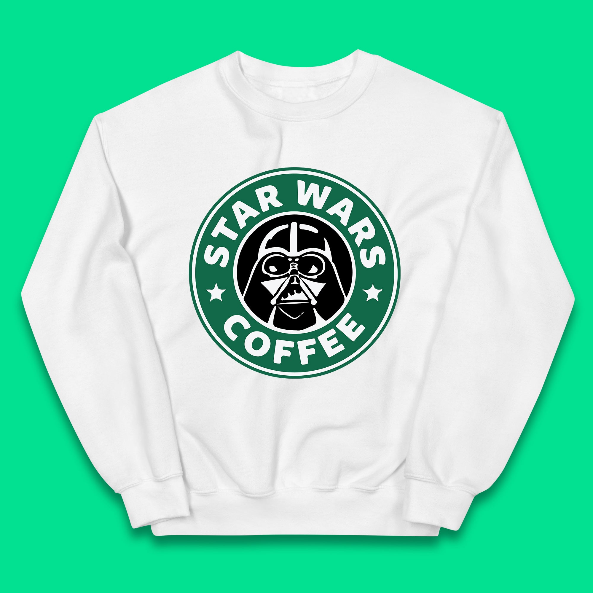 Sci-fi Action Adventure Movie Character Darth Vader Star Wars Coffee Starbucks Coffee Spoof Star Wars 46th Anniversary Kids Jumper