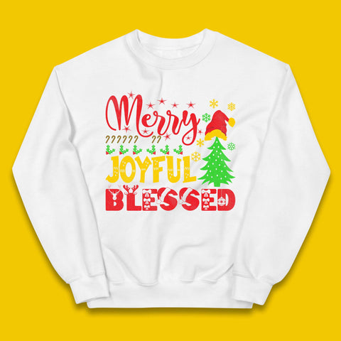 Merry Joyful Blessed Christmas Kids Jumper