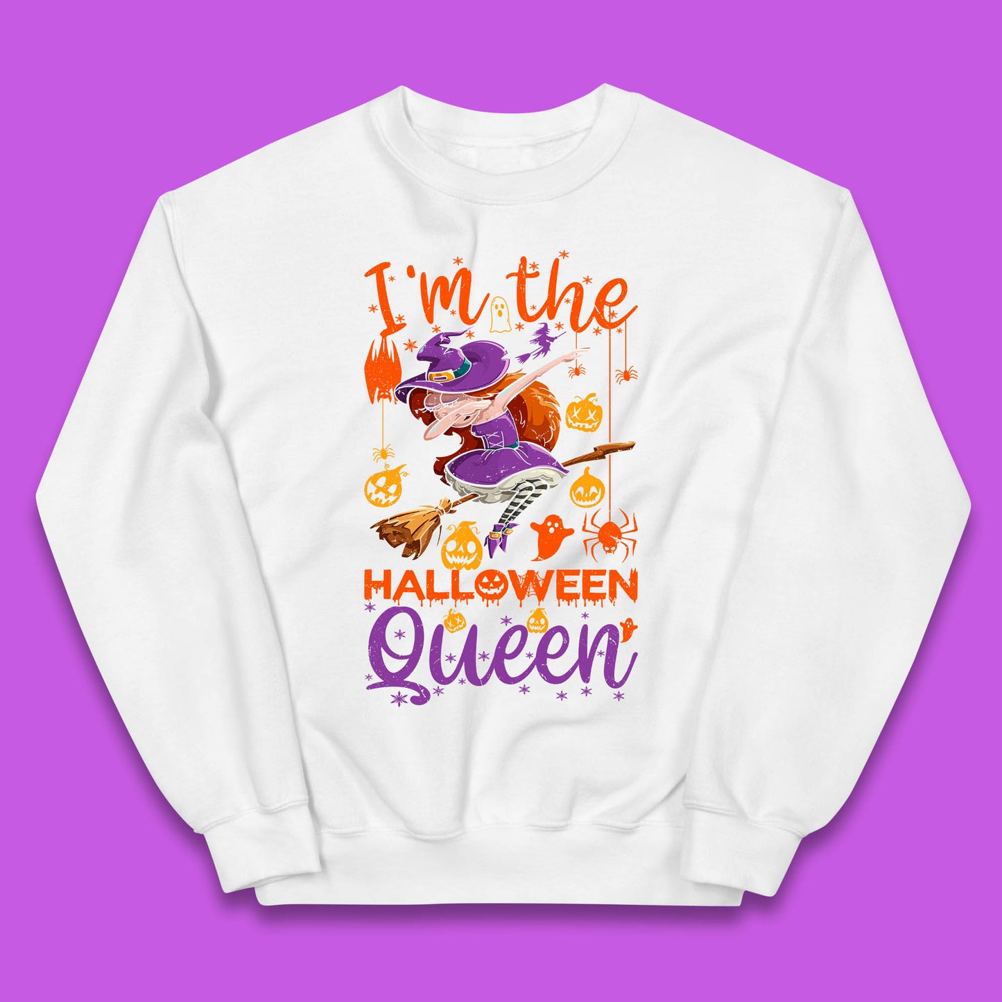 I'm The Halloween Queen Dabbing Witch Pumpkin Season Funny Dab Dance Witch Kids Jumper