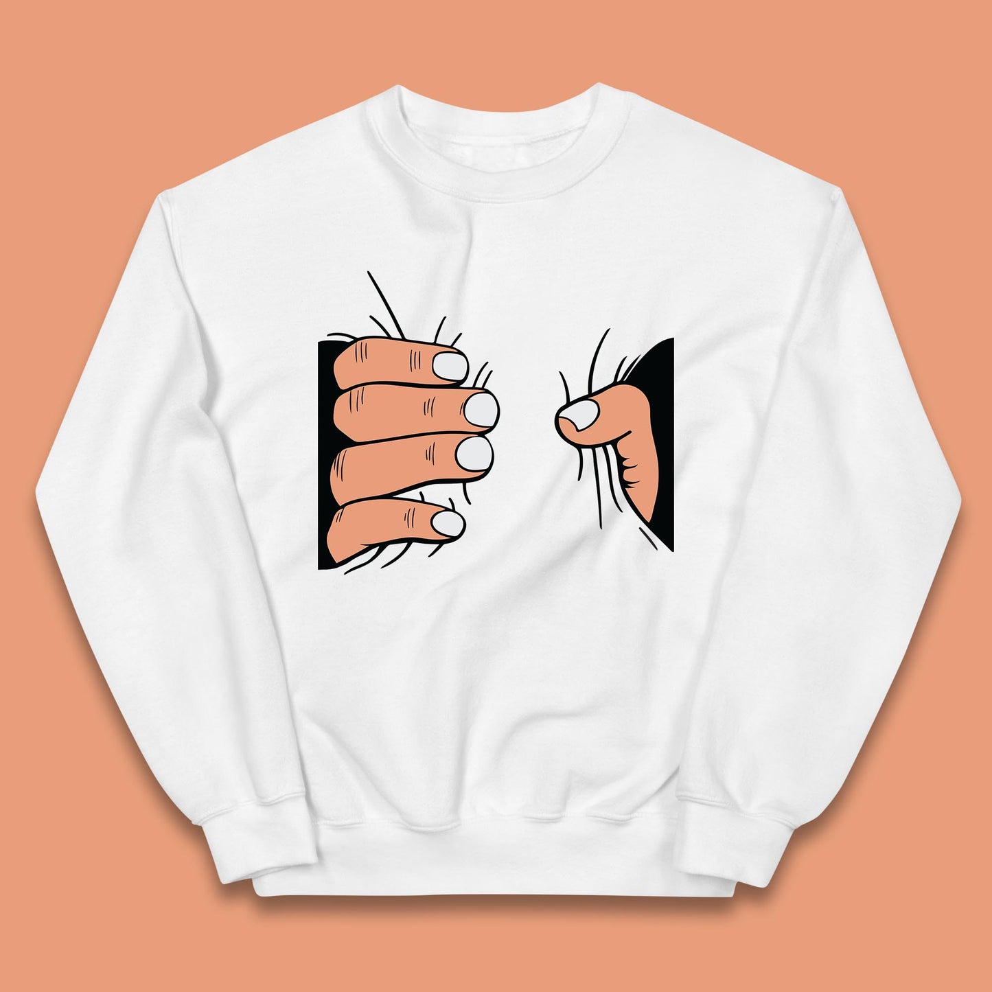 Crushing Handshake Big Hand Squeezing Funny Hand Grabbing Photographic Kids Jumper