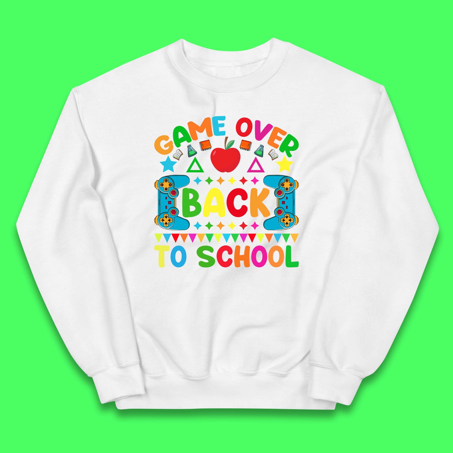 Game Over Back To School Gaming Lover Kids Gift Colorful Retro Kids Costume Kids Jumper
