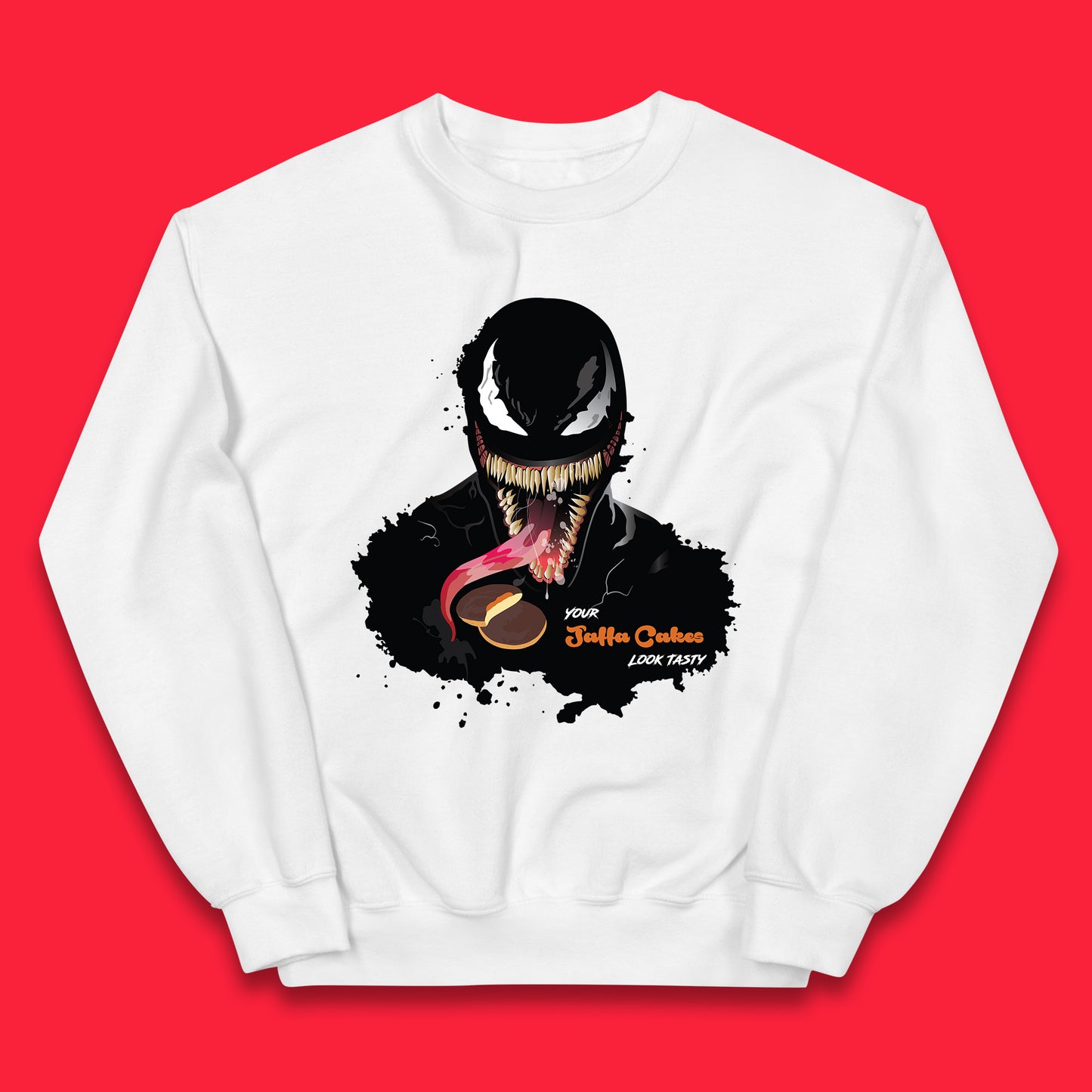 Venom Your Jaffa Cakes Look Tasty Marvel Avengers Venom Face Marvel Comics Movie Character Kids Jumper