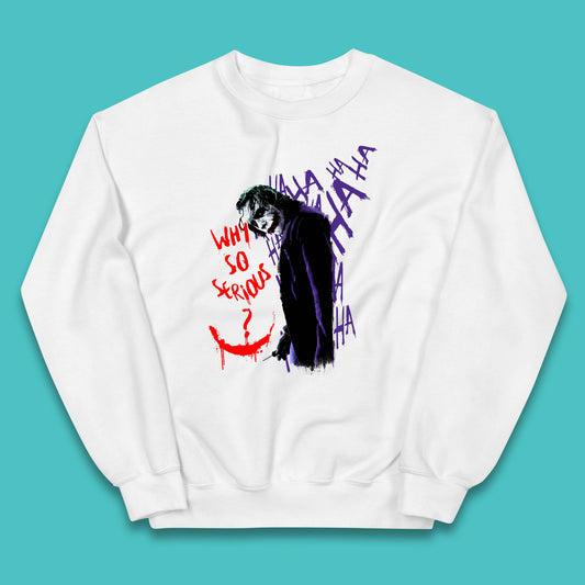 Why So Serious? Haha Joker Funny Evil Joke Movie Villain Comic Book Character Supervillain Kids Jumper