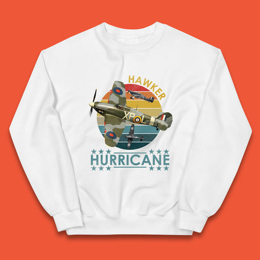 Hawker Hurricane UK Vintage WWII RAF Fighter Jet British Aircraft Royal Air Force Remembrance Day Kids Jumper