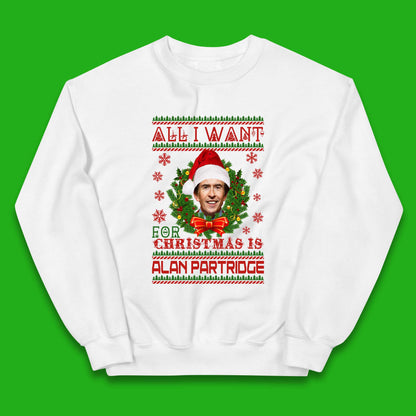Want Alan Partridge For Christmas Kids Jumper