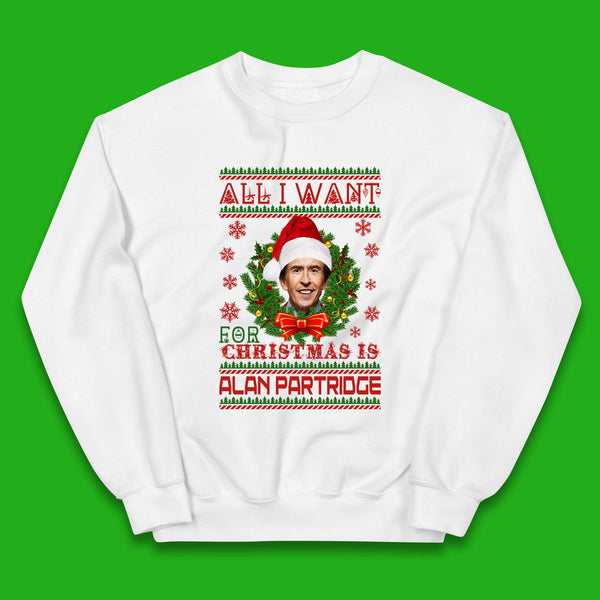 Want Alan Partridge For Christmas Kids Jumper