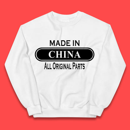 Made In China All Original Parts Vintage Retro Birthday Chinatown City of Westminster, London Gift Kids Jumper