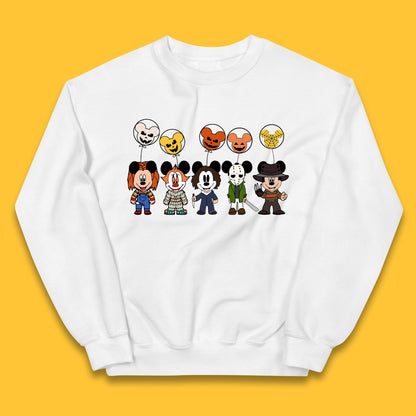 Disney Halloween Friends Horror Movie Characters Mickey Mouse Balloons Kids Jumper