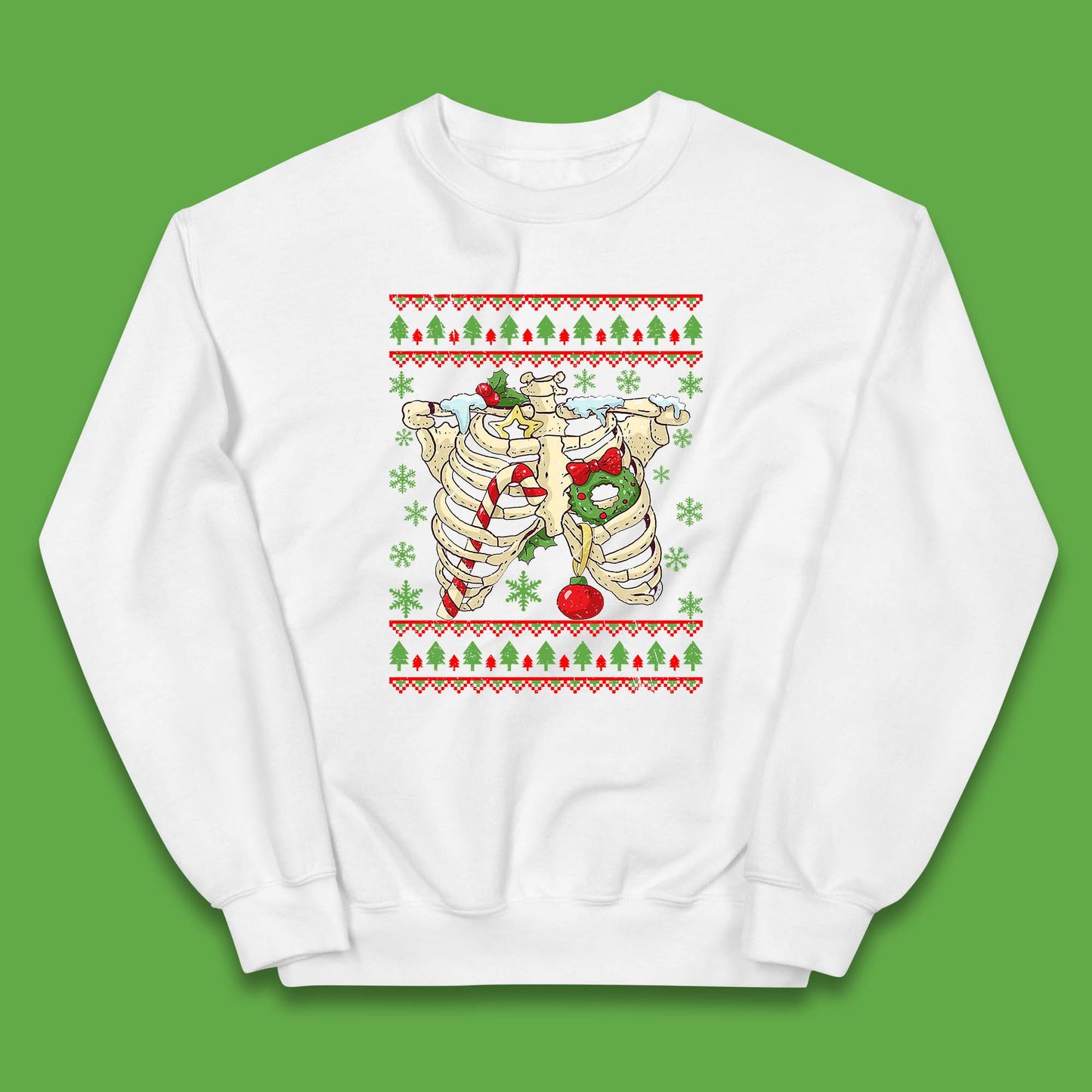 Christmas Ribs Skeleton Kids Jumper