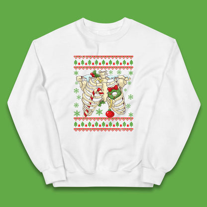 Christmas Ribs Skeleton Kids Jumper