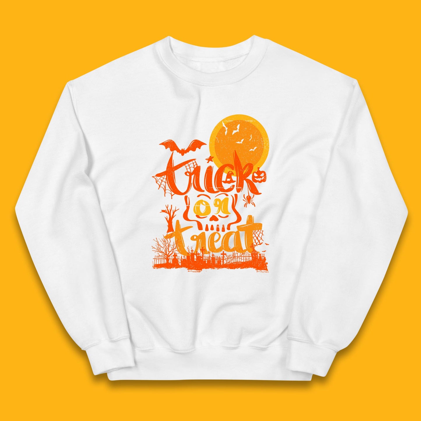 Trick Or Treat Happy Halloween Horror Scary Spooky Season Halloween Vibes Kids Jumper