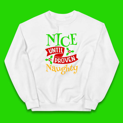 christmas nice until proven naughty jumper