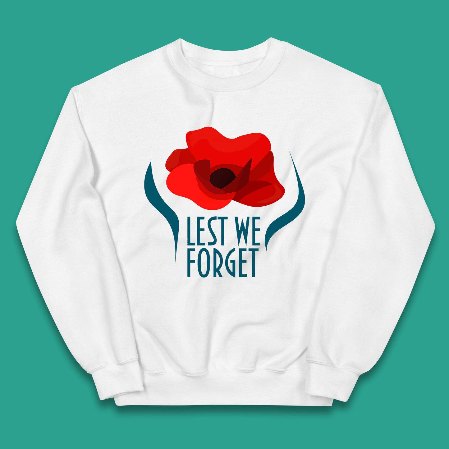 Lest We Forget Poppy Flower Remembrance Day British Armed Force Kids Jumper