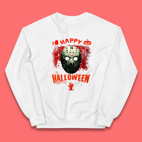 Happy Halloween Jason Voorhees Face Mask Halloween Friday The 13th Horror Movie Kids Jumper
