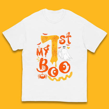 My 1st Boo Halloween Horror Scary Boo Ghost Creepy Spooky Season Kids T Shirt