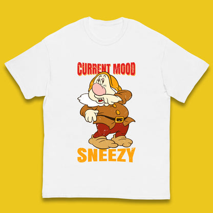 Disney Seven Dwarfs Current Mood Grumpy Bashful Sleepy Doc Dopey Sneezy Happy 7 Dwarfs Matching Disneyland Vacation Kids T Shirt