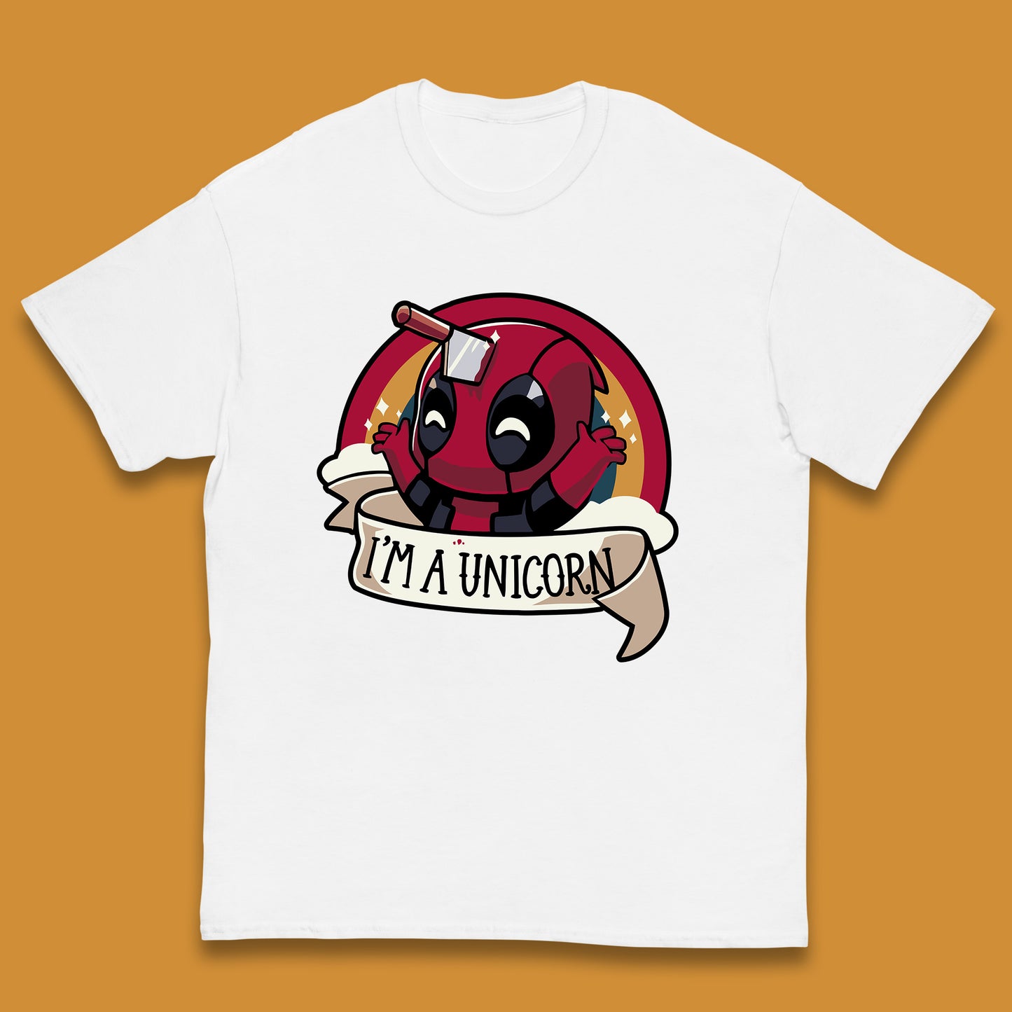 I'm A Unicorn Funny Deadpool Rainbow Colors Marvel Avengers Superhero Fictional Character Kids T Shirt