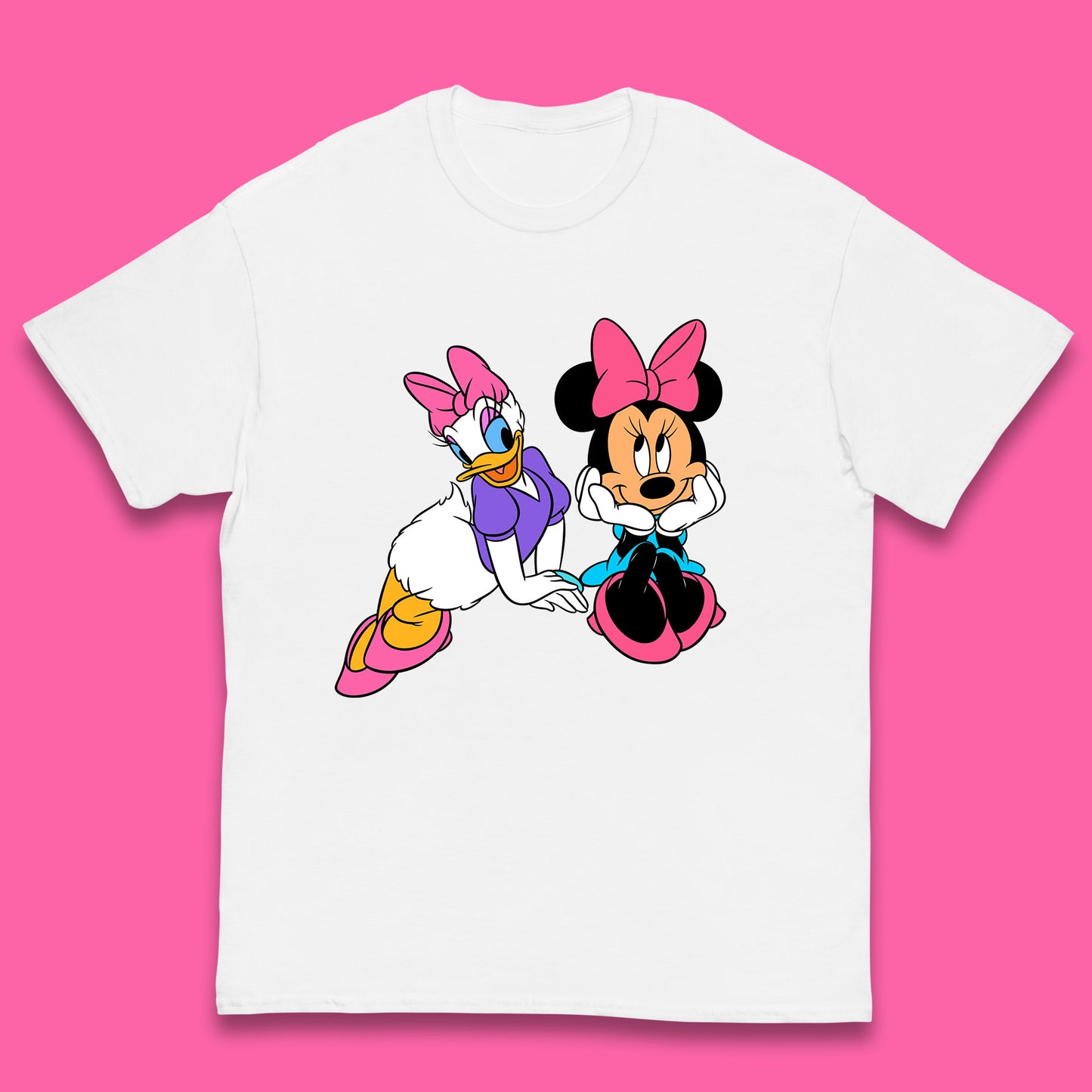 Cute Disney Minnie Mouse and Daffy Duck Best Friends Magic Kingdom Holiday Disney Best Friends Cartoon Character Disneyland Vacation Trip Kids T Shirt