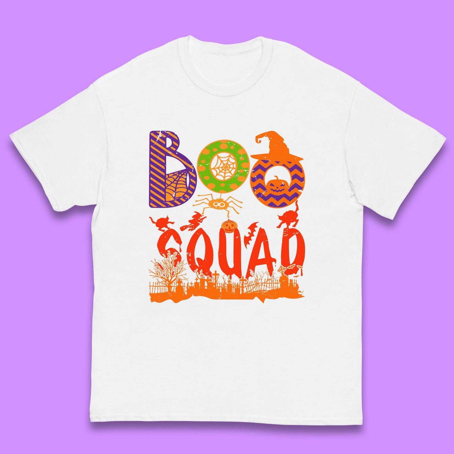 Boo Squad Halloween Matching Costume Horror Boo Crew Kids T Shirt