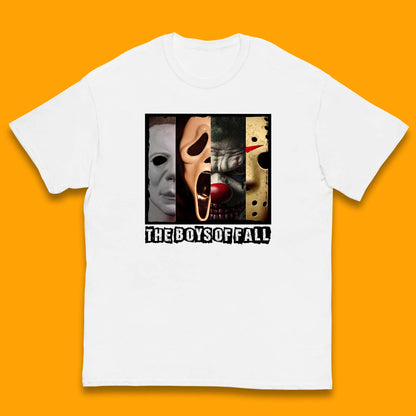 The Boys Of Fall Halloween Horror Movie Characters Friends Halloween Villians Serial Killers Kids T Shirt