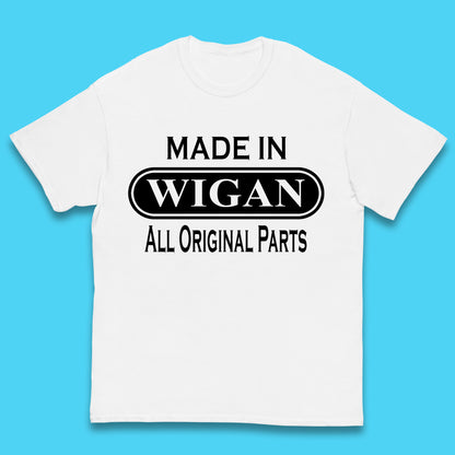 Made In Wigan All Original Parts Vintage Retro Birthday Town In Greater Manchester, England Gift Kids T Shirt