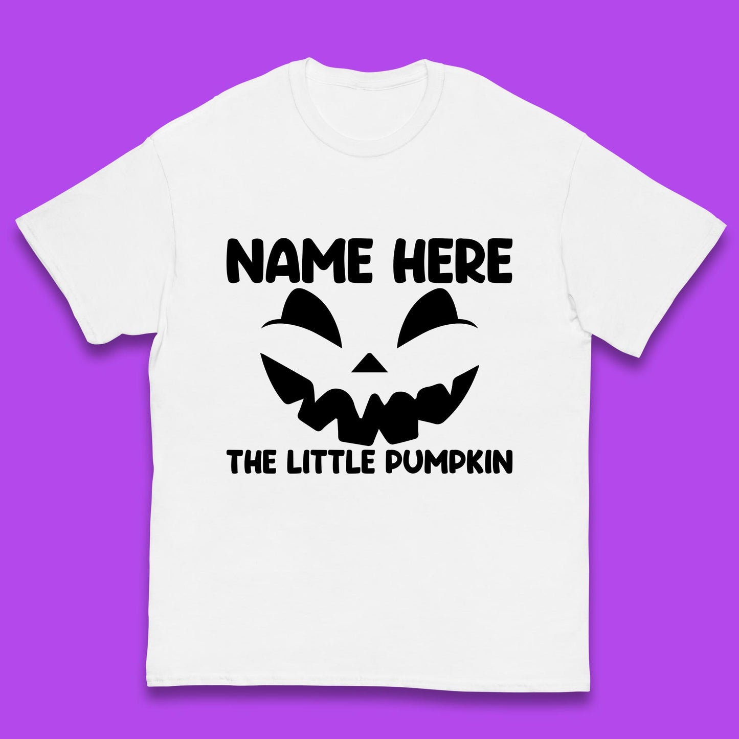 Personalised Your Name Here The Little Pumpkin Jack O Lantern Scary Spooky Face Kids T Shirt