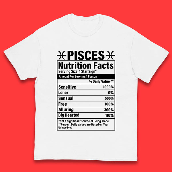 Pisces Nutrition Facts Kids T-Shirt